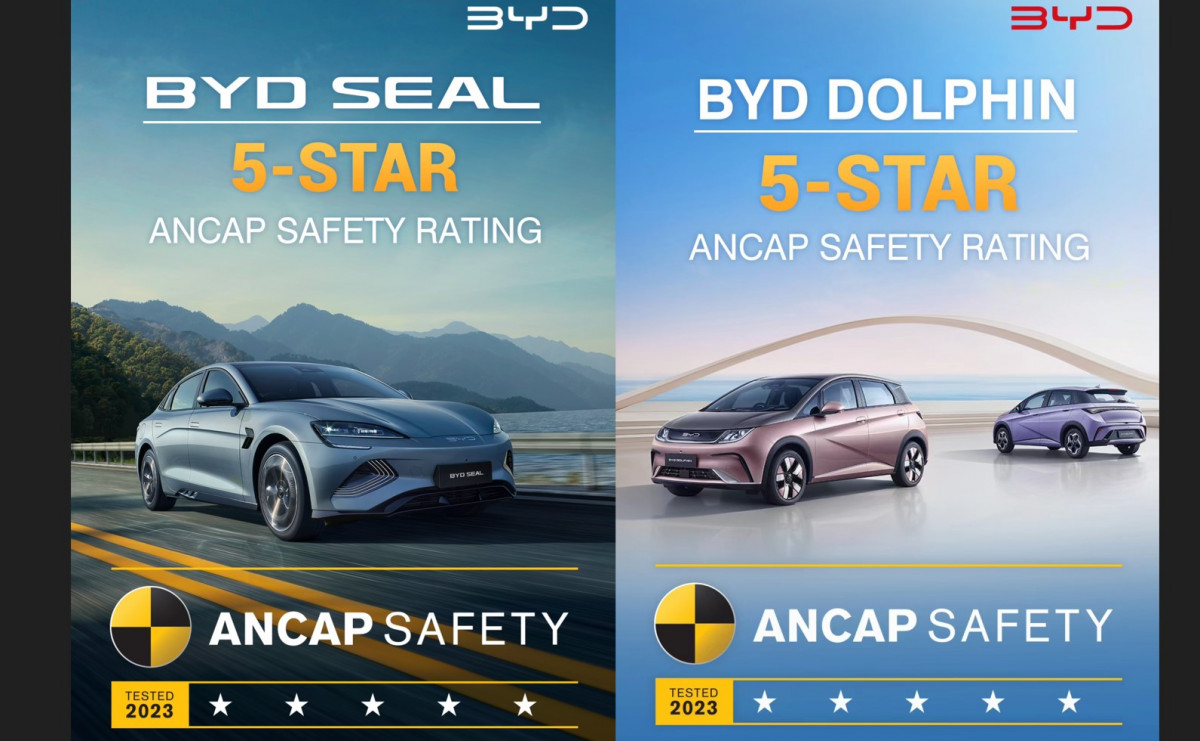 BYD Seal and BYD Dolphin Score Five-Star ANCAP Safety Ratings